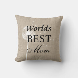 Rustic Worlds Best Mam Pillow met Dandelion Kussen