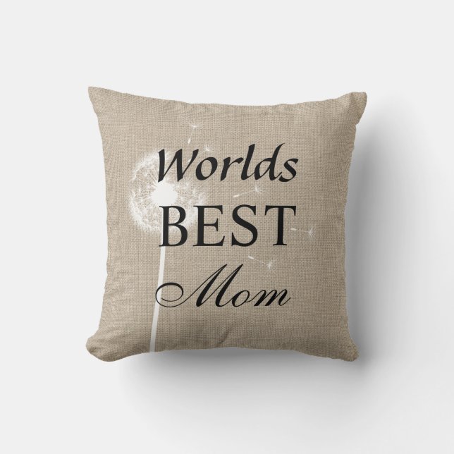 Rustic Worlds meilleur maman Coussin avec Dandelio (Recto)