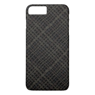 Rustic Woven Elegant Black Burlap iPhone 8 Plus / 7 Plus Hoesje