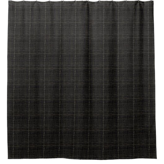 Rustic Woven Elegant Black Burlap Douchegordijn (Voorkant)