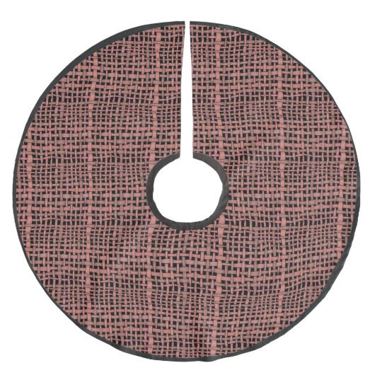 Rustic Woven Rough Burlap Pinkish Kerstboom Rok (Voorkant)