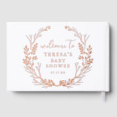 Rustic Wreath Botanical Baby shower Welkom Gastenboek (Achterkant)
