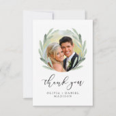 Rustic Wreath Elegant Wedding Bedankt Foto (Voorkant)