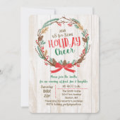 Rustic Wreath Fête de Noël Invitation (Devant)