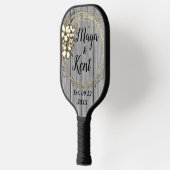 Rustic Wreath Floral Glitter Wedding Pickleball Paddle (Links)