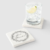 Rustic Wreath Geef Bedankt Stone Onderzetter (Zijkant)