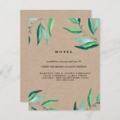 Rustic Wreath Greenery Wedding Hotel Card Informatiekaartje (Voorkant / Achterkant)
