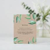 Rustic Wreath Greenery Wedding Hotel Card Informatiekaartje (Staand voorkant)