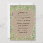Rustic Wreath Greenery Wedding Invitation Kaart (Voorkant)