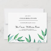 Rustic Wreath Greenery Wedding Reception Card RSVP Kaartje (Voorkant)