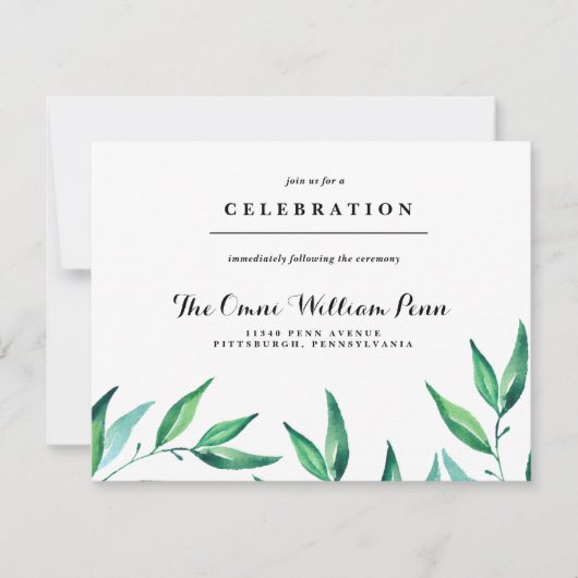 Rustic Wreath Greenery Wedding Reception Card RSVP Kaartje (Voorkant)