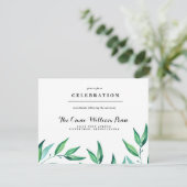 Rustic Wreath Greenery Wedding Reception Card RSVP Kaartje (Staand voorkant)