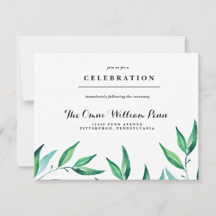 Rustic Wreath Greenery Wedding Reception Card RSVP Kaartje