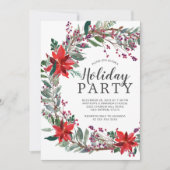 Rustic Wreath Holiday Party Kaart (Voorkant)