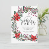 Rustic Wreath Holiday Party Kaart (Staand voorkant)