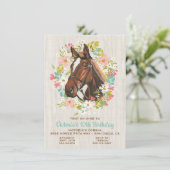 Rustic Wreath Horse Anniversaire Fête Invitation (Debout devant)