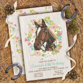 Rustic Wreath Horse Anniversaire Fête Invitation