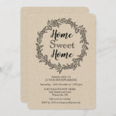 Rustic Wreath Housewarming Invitation Kaart (Voorkant / Achterkant)