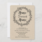 Rustic Wreath Housewarming Invitation Kaart (Voorkant)
