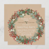 Rustic Wreath kerstfeest Kaart (Voorkant / Achterkant)