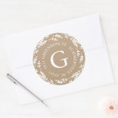 Rustic Wreath Monogram Address Sticker (Envelop)