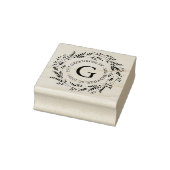 Rustic Wreath Monogram Adres Stempel (Stempel)
