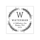Rustic Wreath Monogram Rubberstempel (Afrduk)