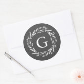 Rustic Wreath Monogram Sticker (Envelop)