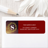 Rustic Wreath Monogrammed Return Address Label (Insitu)