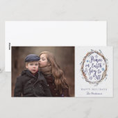 Rustic Wreath Peace on Earth - kerstfoto Feestdagenkaart (Voorkant / Achterkant)