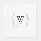 Rustic Wreath Personalized Monogram Weddenschap Servet (Voorkant)