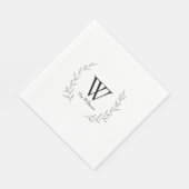 Rustic Wreath Personalized Monogram Weddenschap Servet (Hoek)