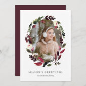 Rustic Wreath Vakantie Fotokaart Feestdagenkaart (Voorkant / Achterkant)