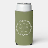 Rustic Wreath Wedding Monogram | Olijfgroen (Seltzer Voorkant)