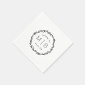 Rustic Wreath Wedding Monogram Servet (Hoek)