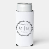 Rustic Wreath Wedding Monogram | wit (Seltzer Voorkant)