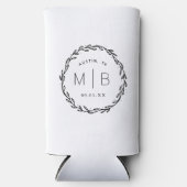 Rustic Wreath Wedding Monogram | wit (Voorkant)