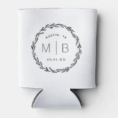 Rustic Wreath Wedding Monogram | wit Blikjeskoeler (Voorkant)