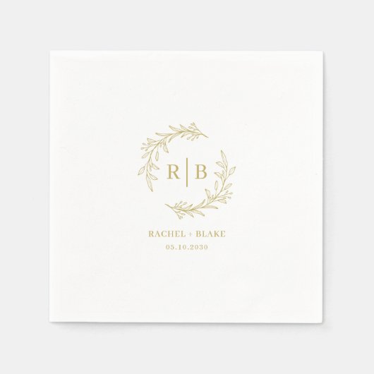 Rustic Wreath Wedding repetitie verlovingsfeest Servet (Voorkant)