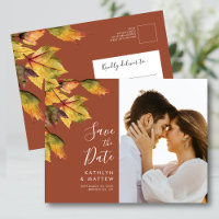 Rustic Yellow Autumn Foliage Wedding Save the Date