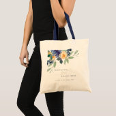 Rustic Yellow Blue Waterverf Floral Wedding Tote Bag (Voorkant (product))