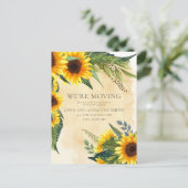Rustic Yellow Brown Sunflower Adres Briefkaart (Staand voorkant)