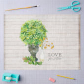 Rustic Yellow Floral Farmhouse Leaf Greenery Wood Tissuepapier (Craft)