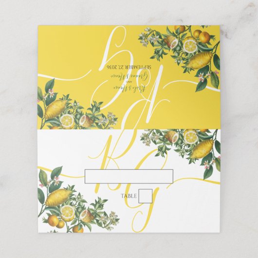 Rustic Yellow Lemon & Foliage Greenery Wedding (Buitenkant ongevouwen)