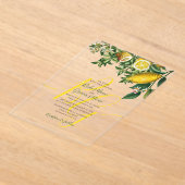 Rustic Yellow Lemon & Foliage Greenery Wedding Acryl Uitnodigingen (Laagn)