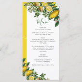 Rustic Yellow Lemon & Foliage Greenery Wedding Menu (Voorkant / Achterkant)