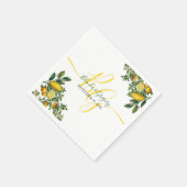 Rustic Yellow Lemon & Foliage Greenery Wedding Servet (Hoek)