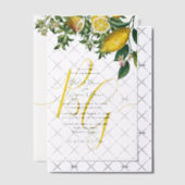Rustic Yellow Lemon & Foliage Greenery Wedding Vellum Uitnodigingen (Offset (Uitnodiging))