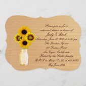 Rustic Yellow Mason Jar Rehearsal Dinner Invite Kaart (Voorkant / Achterkant)