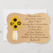 Rustic Yellow Mason Jar Rehearsal Dinner Invite Kaart (Voorkant)